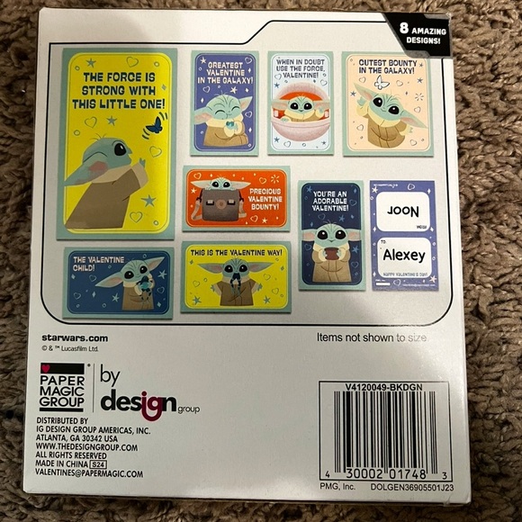 Mandalorian Star Wars 26 Valentine's Day Party Cards Includes 48 Heart Seals - Picture 2 of 2